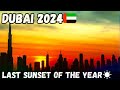 Dubai last sunset of the year 2023  sharjah to dubai by road  united arab emirates 