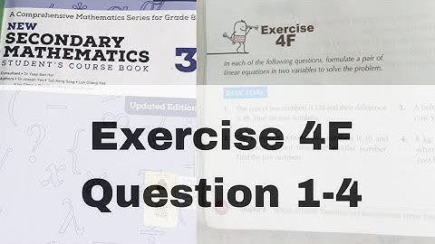Exercise 4F | Question 1,2,3,4 | New Secondary Mathematics 3