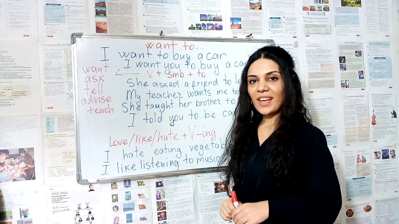 Ingilis dilinde asan yolla cumle qurmaq. Want to... / V+somebody+to... / love, like, hate + V -ing