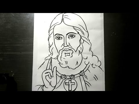 how to draw jesus christ step by step hoe to draw jesus face  line drawing,
