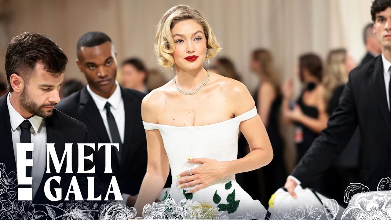 Gigi Hadid Looks DIVINE in Off-the-Shoulder Gown and Red Lip | 2024 Met Gala