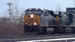 CSX Double Stack Train Hits The Horn