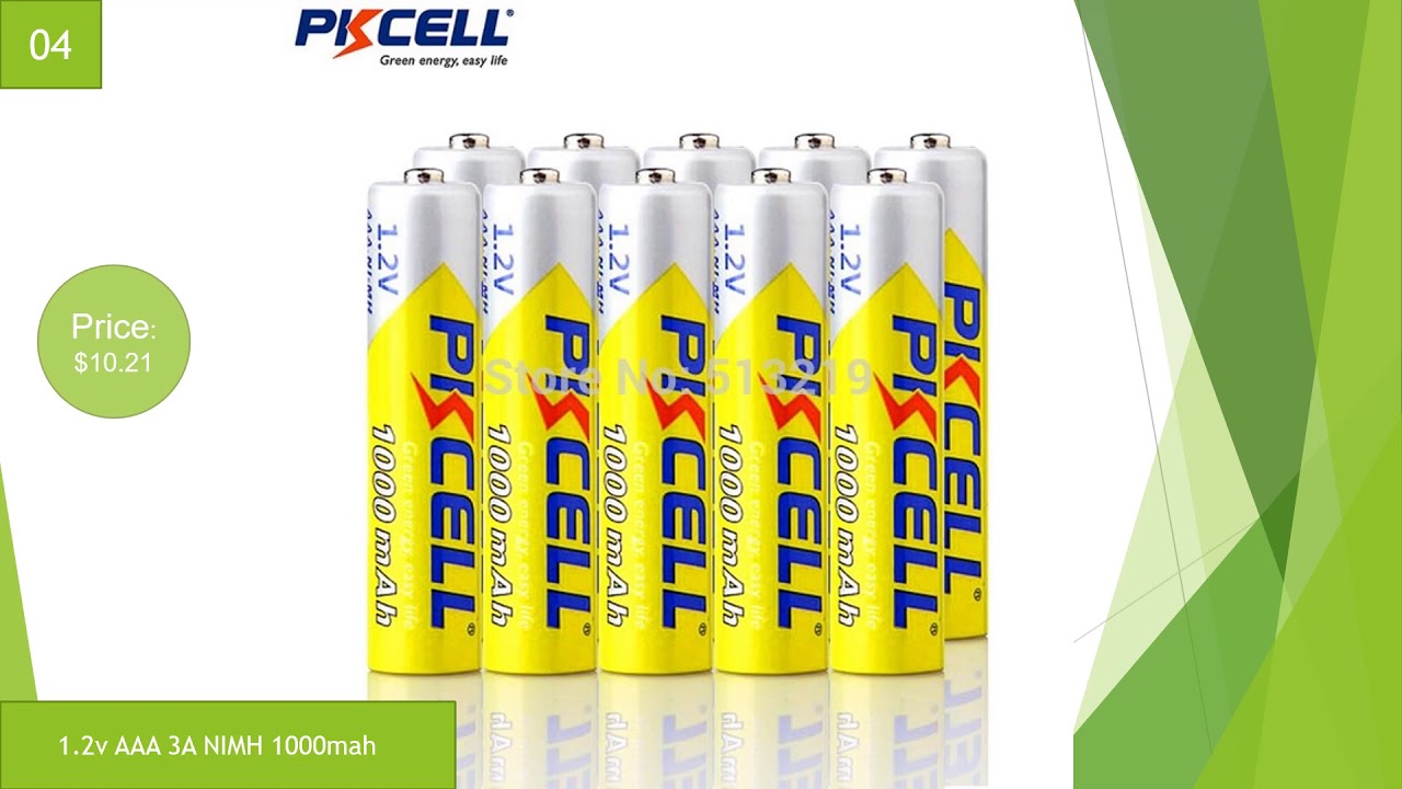 Pile Rechargeable AAA 1.2V Ni-MH 1000mAh Pkcell