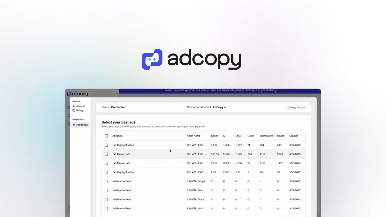 AdCopy.ai Lifetime Deal $59 - Create & Optimize Meta Ads at Lightning Speed using AI