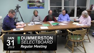 Dummerston Selectboard Meeting 1/31/18