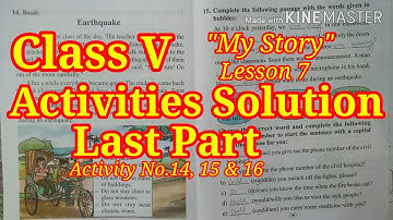 "My Story" Class 5 English Lesson 7 Question Answer/ Activities Solution Part-4/Last Part