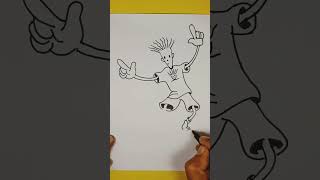 How to draw 7up Fido Dido using black pen#shorts #drawing