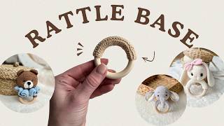 How to Crochet a Wooden Ring Cover 🧶 Easy Baby Rattle Base