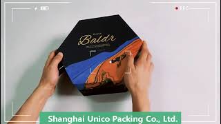 Hexagon Shaped Cardboard Gift Box, Rigid Octagon Cardboard Packaging Design China