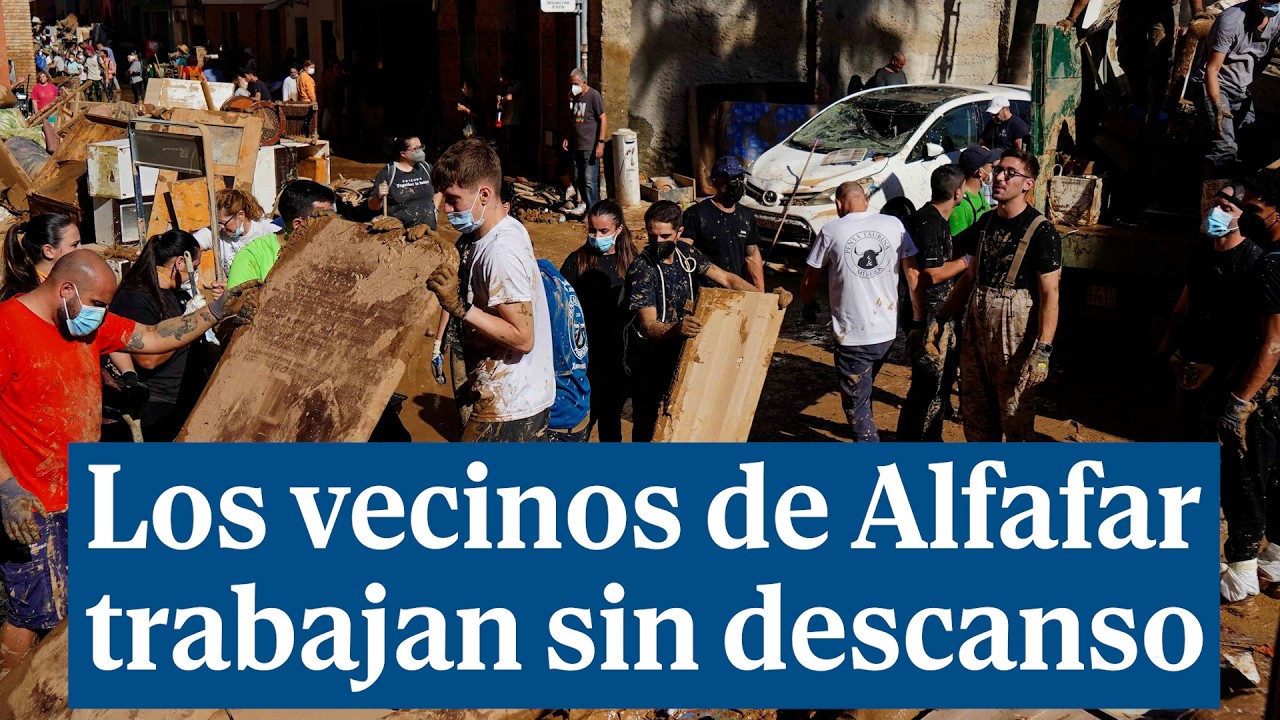 Los vecinos de Alfafar trabajan sin descanso: 