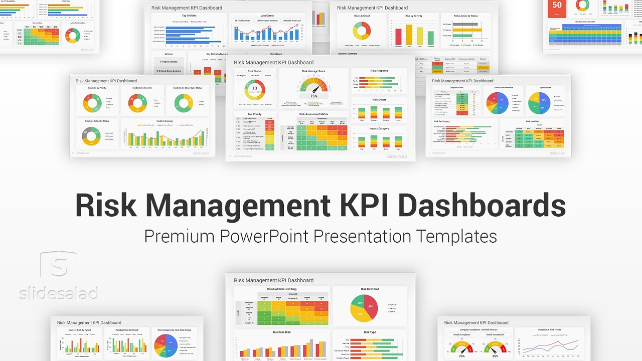 Risk Management KPI Dashboards PowerPoint Templates | SlideSalad