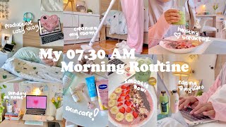 MY PRODUCTIVE 07.30 AM MORNING ROUTINE💌healthy meal,doing laundry,smoothie bowl,cleaning my room screenshot 5