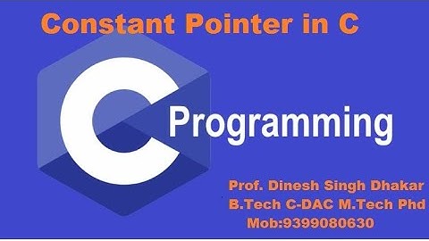 #15 Constant Pointer in C Part 4 | Types of Pointer | Programming in C|Const in C Language Hindi