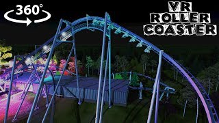 360 video - Lightning Bird VR Roller Coaster Ride at Night | 4K 60fps