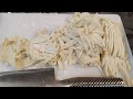 ①本日の無添加ごはん。薄力粉と水と塩だけで作るうどん。麺棒なしでもいけます。皇暦2686年5月12日撮影。
