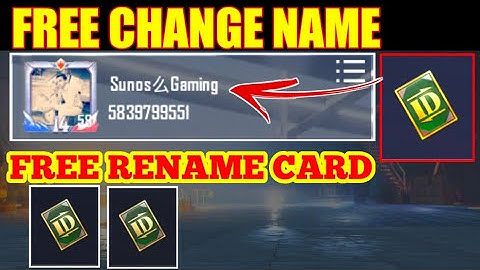 Free Change Name in Bgmi | Free Rename Card in Battlegrounds Mobile India