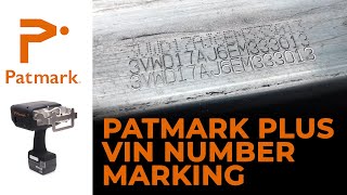 : VIN Number Marking with Patmark Plus + Magnetic foot. For Vehicle, Trailer, Caravan Manufacturing