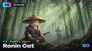 Ronin Cat Meditating in a Bamboo Forest 🐱 4K Live Wallpaper | 10 Hours Seamless Loop screenshot 5
