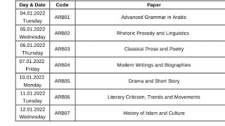 Classical Prose & Poetry | MA ARABIC FIRST YEAR