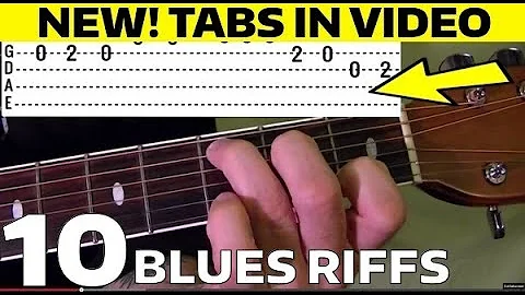10 Must Learn Blues Riffs Guitar Lesson WITH TABS!
