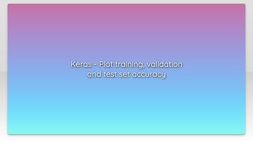 Keras - Plot training, validation and test set accuracy