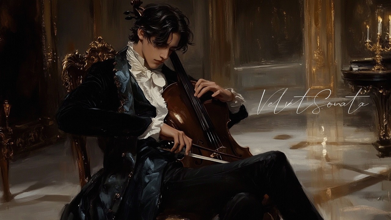 Velvet Sonata – Dark Neoclassical Cello in a Golden Hall