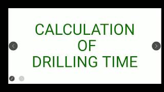 Calculation Of Drilling Time