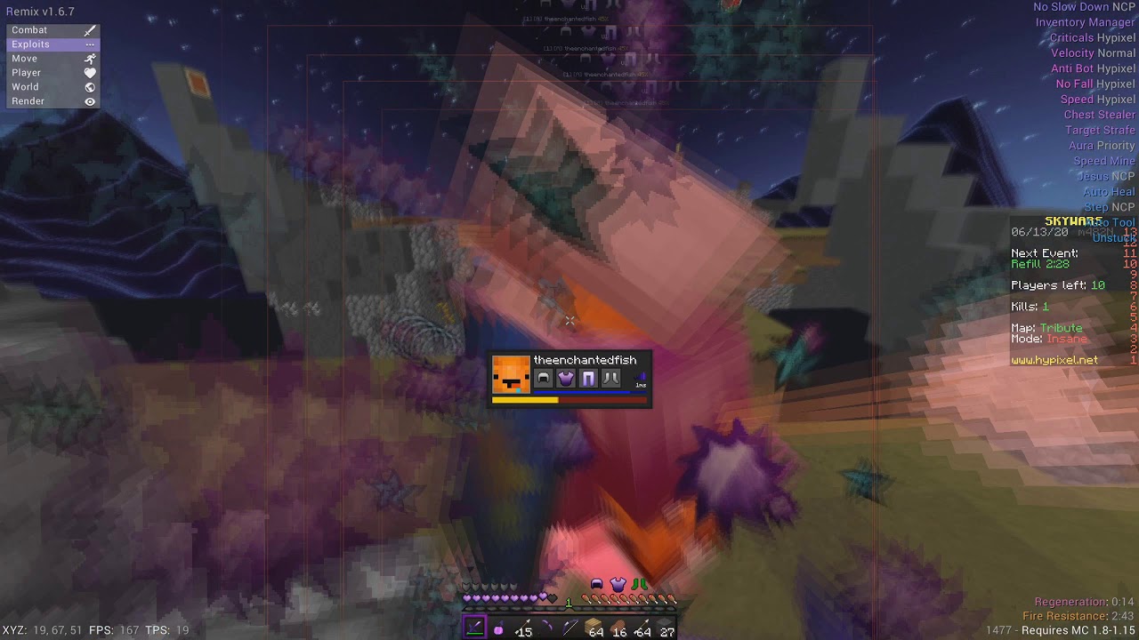 Remix Client on Hypixel (Fast Fly & Bhop)