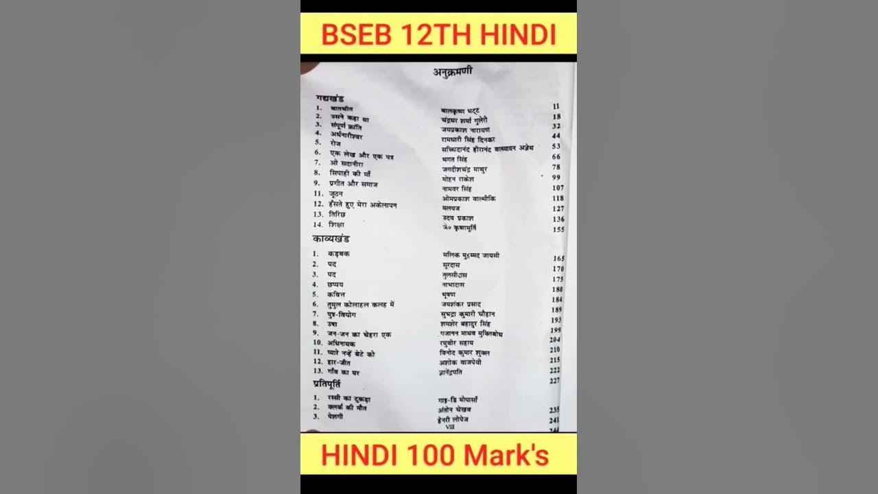 bseb-12th-hindi-writer-name-12th-objective-question-2023-youtube