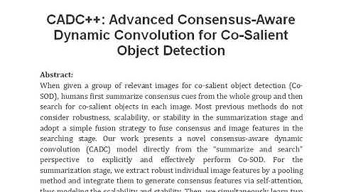 CADC++ Advanced Consensus Aware Dynamic Convolution for Co Salient Object Detection