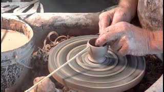 Throwing egg cups !  Leach wheels for sale., with Simon Leach