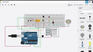 Simulación Relevador y Transistor en Tinkercad