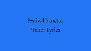 Festival Sanctus Tenor Lyrics