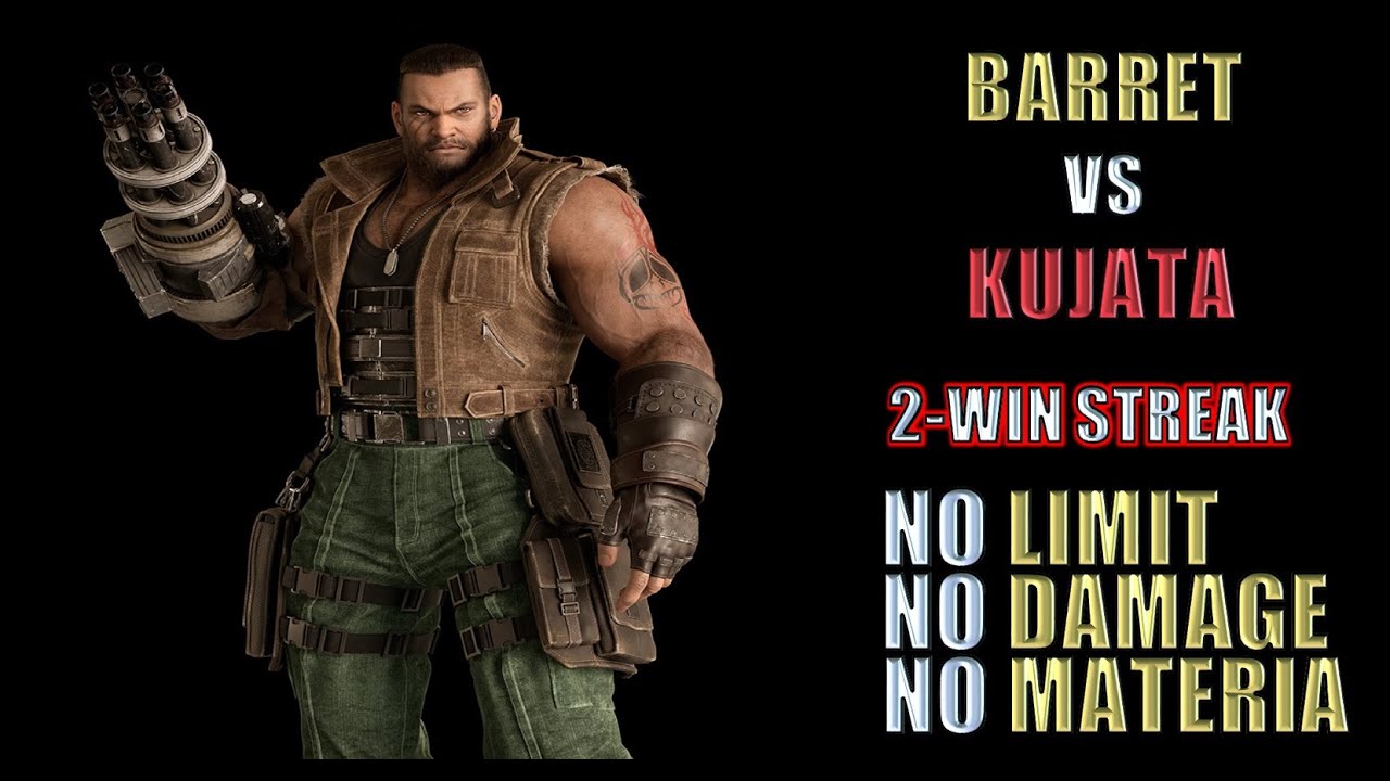 FFVII REBIRTH BARRET VS KUJATA FULL MIGHT 2 WIN STREAK NO DAMAGE NO MATERIA NO LIMIT