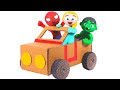 FUNNY KIDS BUILD A TOY CAR ❤ Play Doh Cartoons For Kids