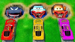 Mega Storm Eater & King Eater & Mater Eater Pits Vs McQueen & Pixar cars! BeamNG. drive!