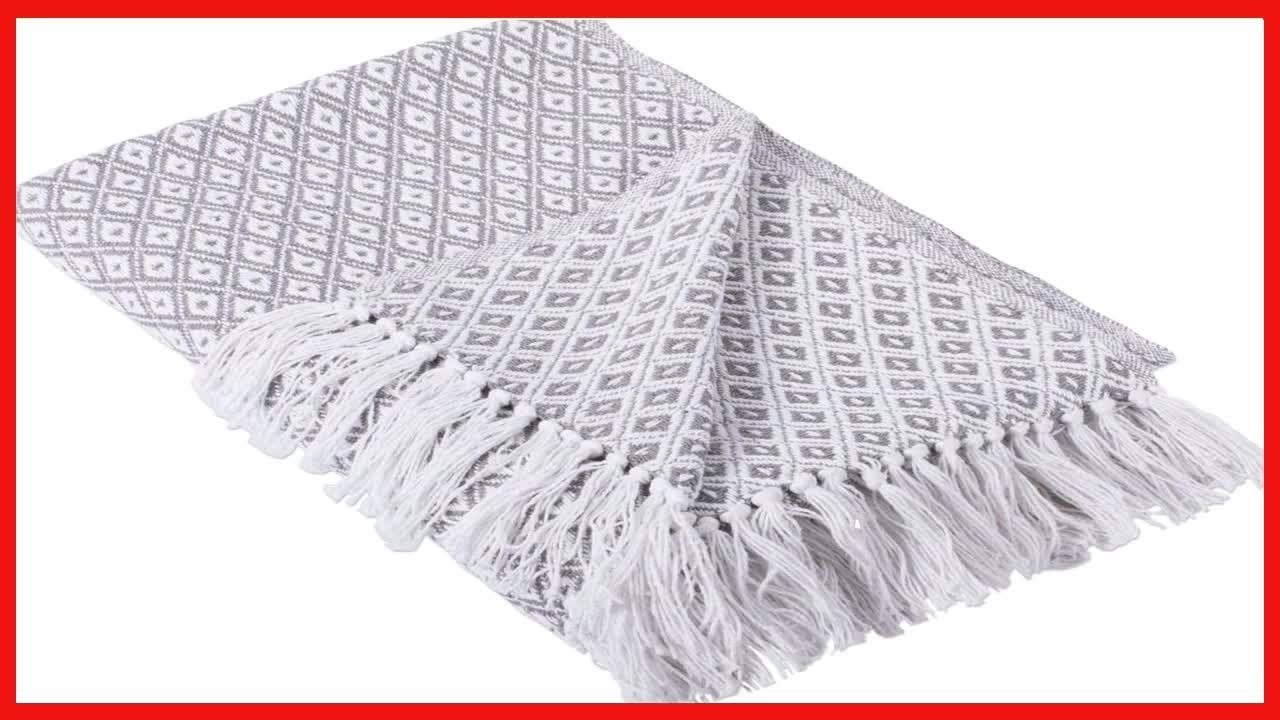 DII Global Mini Diamond Woven Throw, 50x60, Gray