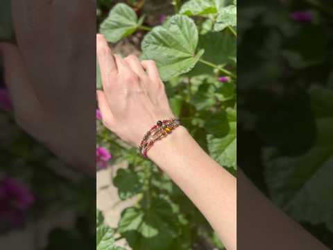 Браслет талісман для знаку зодіаку Овен з натурального каміння на затяжці d-6х4-3-2мм+-, видео 2