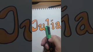 Julia in Retro Font with Poscas!!! #shorts
