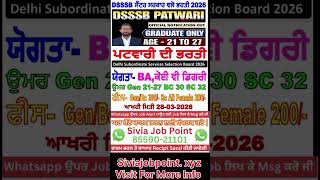 Punjab police 2026 vacancy | Punjab govt jobs 2026 | govt job vacancy 2026 | sivia job point