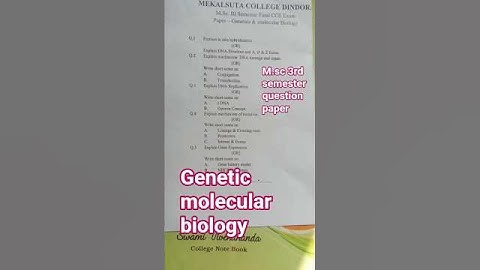 m.sc 3rd semester question paper sub.genetic & molecular biology rdvv university ke #sorts #viral