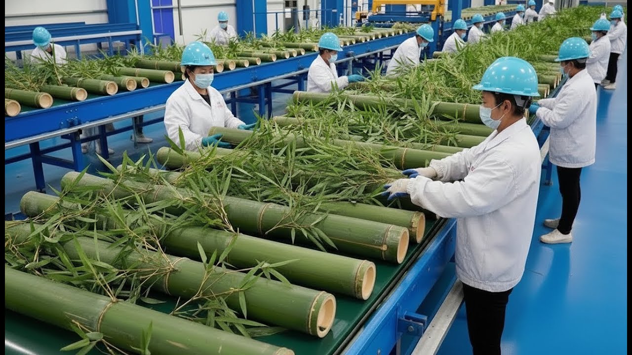 SHOCK: Inside the Largest Bamboo Charcoal Factory: Green Bamboo to Burning Carbon | FULL PROCESS