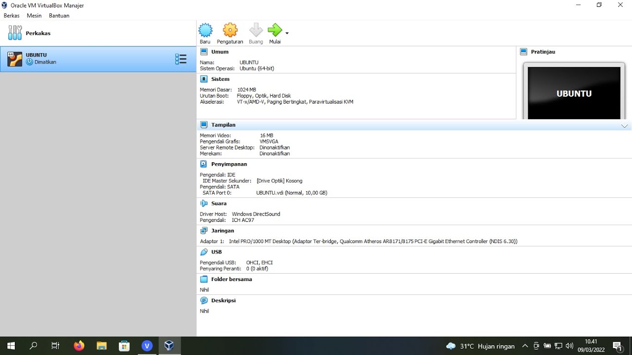 Tutorial Install UBUNTU di Virtual Box | INDONESIA - YouTube