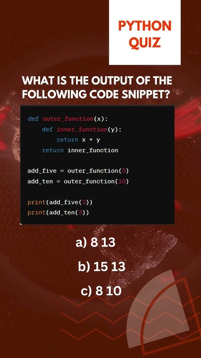 Can you choose the right option? Python Interview question part2. # ...