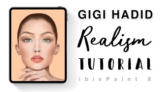 How to make Realism Portrait | Gigi Hadid | ibisPaint x | Digital Painting screenshot 1