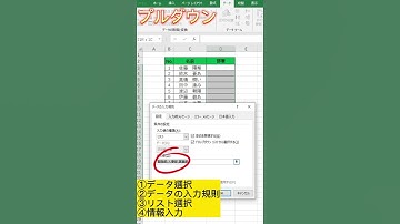 （excel エクセル）プルダウン作成方法 #shorts