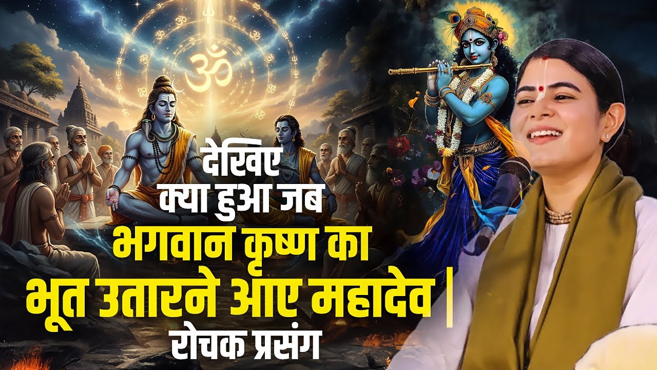 देखिए क्या हुआ जब भगवान कृष्ण का भूत उतारने आए महादेव | रोचक प्रसंग | देवी चित्रलेखा जी