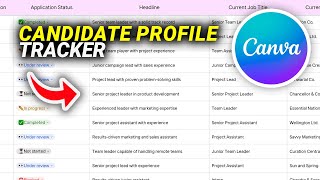 How To Make a Candidate Profile Tracker in Canva Fast! screenshot 4