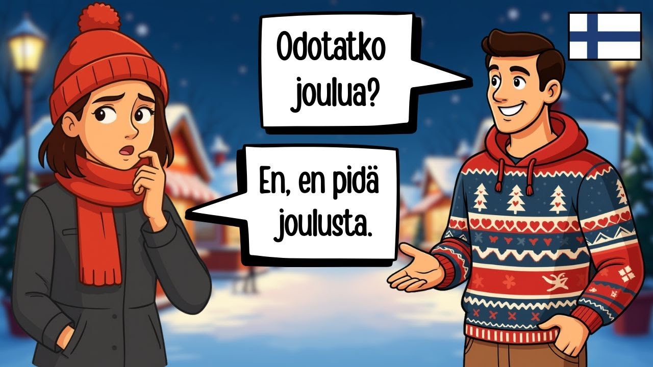10 простых финских разговоров | Мое первое Рождество в Финляндии (A1-A2)