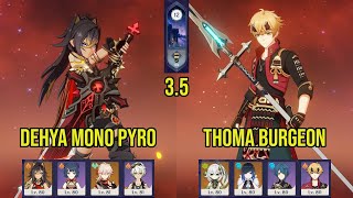 C0 DEHYA Mono Pyro & C3 THOMA Double Hydro Burgeon | 3.5 Spiral Abyss Floor 12 | Genshin Impact